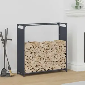 Firewood Rack VidaXL model 864217, anthracite cold-rolled steel