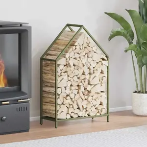 Firewood Rack VidaXL model 864310, olive green, 60×25×90 cm