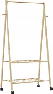 Вешалка с полками и колесиками VidaXL 96×45,5×155,5 см