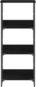 Shelf unit VidaXL model 863553 – black oak MDF with metal frame, rectangular medium shelving