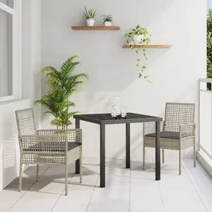 Уличный стул VidaXL модель 42003450, светло-серый ротанг, 53×60×85 см