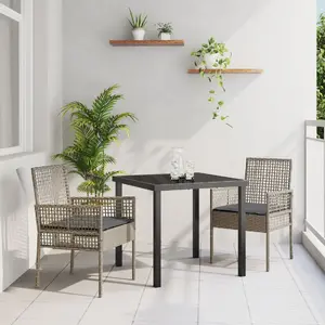 Садовый стул VidaXL 42003447 серый ротанг 53 x 60 x 85 см прочный