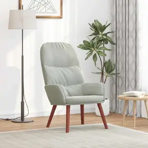 Кресло VidaXL модель 4102610, светло‑серое, обивка из бархата