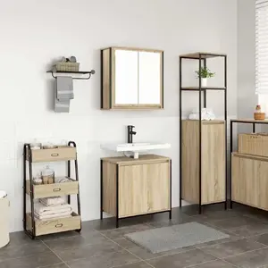 Набор мебели для ванной VidaXL, 2 предмета, цвет дуб Сонома