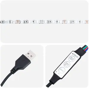 Тумбочка с LED VidaXL 50x40x45 см, черный дуб, прикроватная тумба с подсветкой