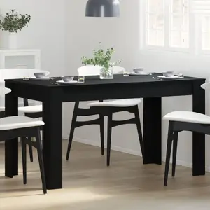Ēdamgalda VidaXL modelis 862053 melnā ozola apdare koks vidēja izmēra izturīgs