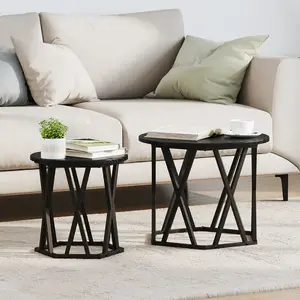 Coffee table VidaXL 868243 Black oak engineered wood standard size