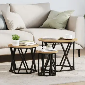 Kafijas galdiņš VidaXL modelis 868260, masīvs ozolkoks ar amatnieka apdari