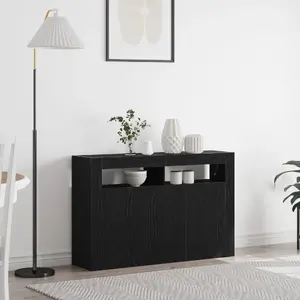 Комод VidaXL 3333885 из инженерной древесины черный дуб 116×30×75 см