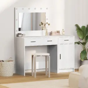 Dressing Table Mirror Set 2 White MDF Rectangular by VidaXL (MPN 3334227)