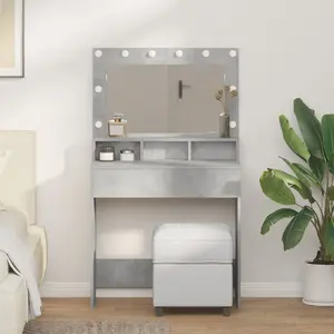 Туалетный стол VidaXL 79 x 41 x 135 см серый бетонный эффект - в комплекте зеркало