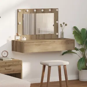 Туалетный стол VidaXL модель 865243, массив дуба и ДСП, 100 x 40 x 70 см