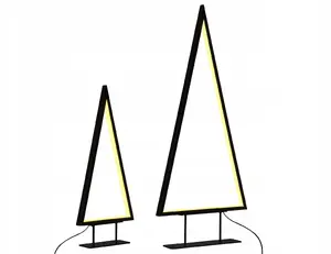 Decorative Christmas LED figurines set Beliani LOPPI – 2 black tree figures, battery-powered LED