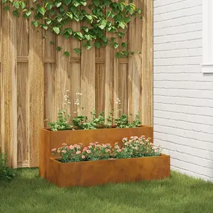 Flower planter VidaXL model 865875 made of corten steel
