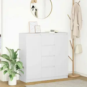 Комод VidaXL 3328453 белый 100,5×35×98,5 см фанера