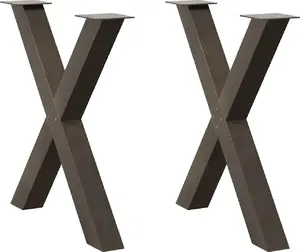 Dining table legs VidaXL set of 2, adjustable height 72–73 cm, steel, 70 mm diameter