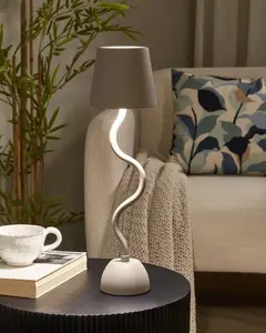 Galda lampa Beliani VOUGA bezvadu LED ar regulatoru, metāla, bēša