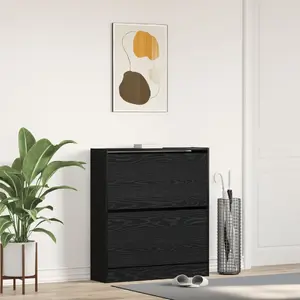 Полка для обуви VidaXL модель 862216 Черный дуб 80 x 21 x 87,5 см