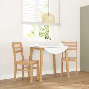 Dining Chairs VidaXL set of 2 solid rubberwood chairs