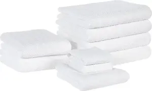 Towel set Beliani MITIARO — 9-piece cotton terry towels, white