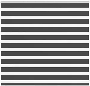 Rulložalūzija zebra VidaXL — melna, auduma platums 155,9 cm, poliesters