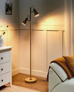 Grīdas lampa Beliani MOYOLA regulējama metāla bēša