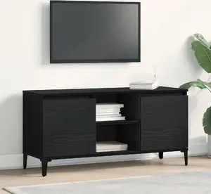 TV skapītis VidaXL modelis 862585, melnā ozolkoka apdare, 102 x 35 x 50 cm