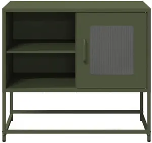 Тумба под телевизор VidaXL модель 853390, оливковая сталь, 68×39×60,5 см