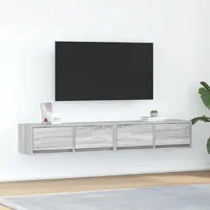 Тумбы под ТВ VidaXL модель 861519, набор из 2 шт., серый Sonoma, клееная древесина, 80×31×25,5 см