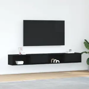 Тумбы под ТВ VidaXL 2 шт дуб чёрный 100×31×25,5 см клееная древесина