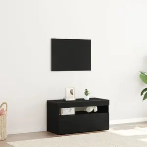 ТВ тумба VidaXL модель 862557 в отделке «чёрный дуб», 75 x 35 x 40 см
