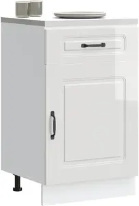 Virtuves apakšējā skapīte VidaXL Kalmar baltā krāsā, koksnes izcelsmes materiāls, modelis 853479