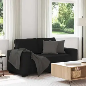Dīvāns 2-vietīgs VidaXL 120 cm Melns Audums (modelis 4105158)