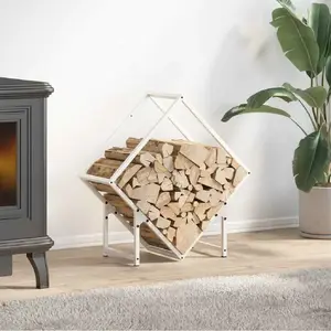 Стойка для дров VidaXL 60x25x60 см белая, подставка для дров