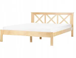 Кровать Beliani TANNAY 160 x 200 см деревянный каркас, светло-коричневая