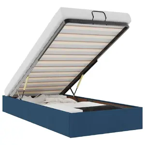 Gultas rāmis VidaXL 3310860, zils, 100 cm x 2,03 m, max slodze 140 kg, augstums 23,5 cm