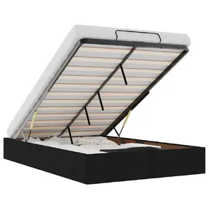Каркас кровати VidaXL 3310870 — металлический 120×203 см, черный, нагрузка 140 кг, высота 23.5 см