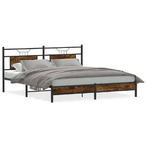 Каркас кровати VidaXL 4106893 — цвет дуб, ширина 167 см, длина 2,07 м, высота 91,5 см