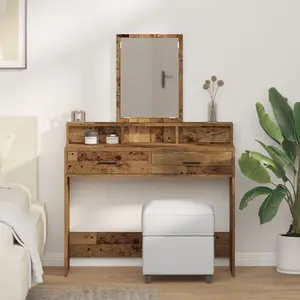 Spoguļa virsma pietoilet galdam VidaXL Stare drewno Lite 100 x 41 x 140 cm