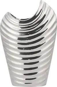 Decorative ceramic vase Beliani ECETRA silver