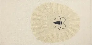 Детский хлопковый ковёр Beliani BALARI 80 x 150 см с изображением льва, бежевый