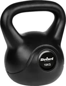 Kettlebell Rebel Active RBA-2319 18 kg — čuguna kettlebells ar bitumena pārklājumu