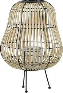 Wooden Lantern Beliani BERKNER — light brown, decorative lampion