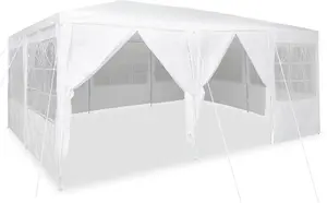 Party Tent VidaXL 6x4 m White with 10 Sidewalls PE