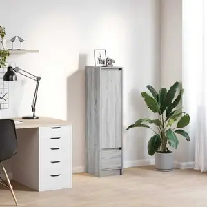Комод VidaXL модель 861657, клееное дерево, отделка Grey Sonoma, 29,5×34×119,5 см