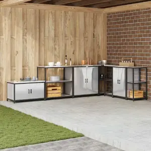 Кухонная полка для хранения VidaXL 60 x 50 x 92 см, серебристая