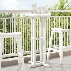Bāra galds VidaXL modelis 42006607, balts HDPE virsma, 55×55×107 cm