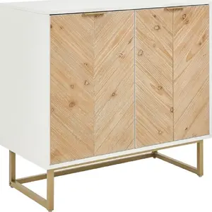 Two-door cabinet Beliani ALASKA in light wood with white finish