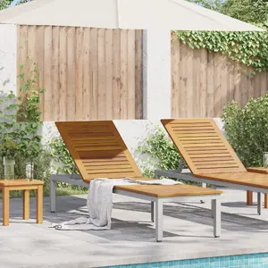 Atpūtas krēsls VidaXL 200x55x35 cm pelēks no akācijas koka