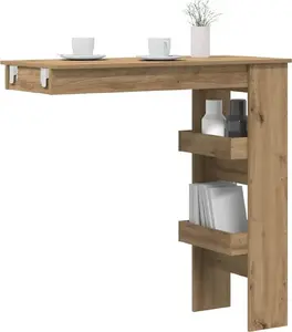 Sienas bāra galds VidaXL modelis 856861, oak artisan apdare, 102×45×103,5 cm